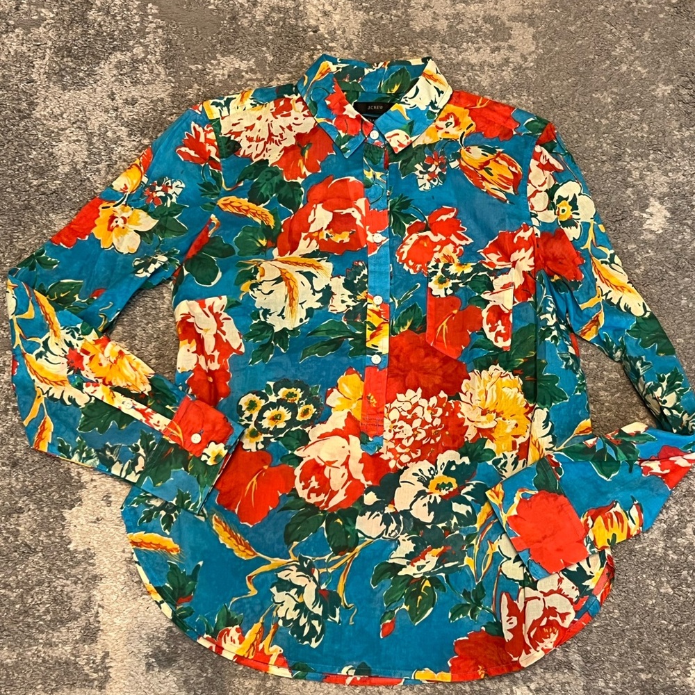 J. Crew Multicolor Floral Shirt